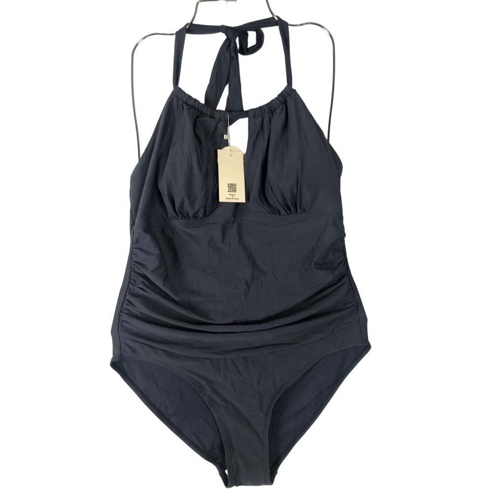 EastElegant Maternity Swimsuits 1-Piece Pregnancy Swimwear Tie Halter Neck  Sz M